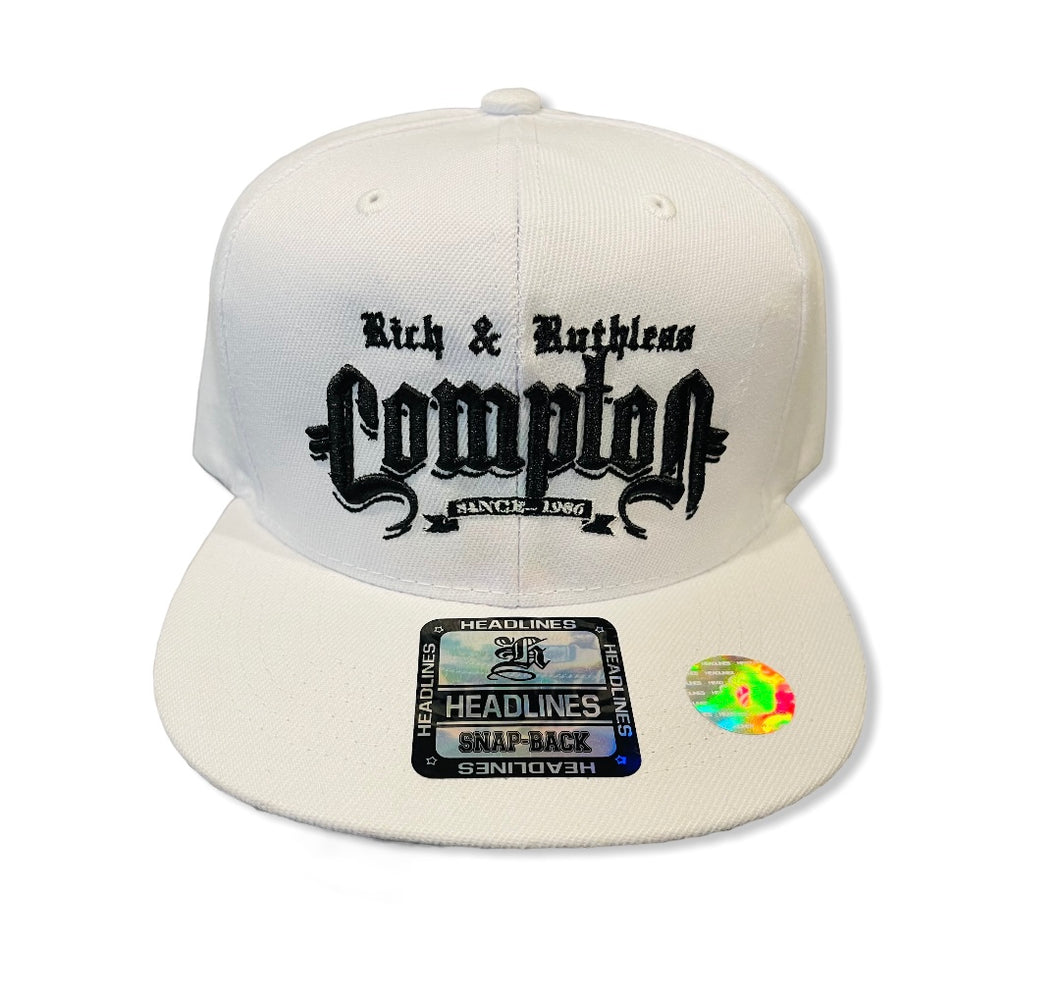Rich & Ruthless Compton Since 1986 Snapback ~ White